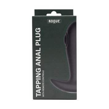 Tapping & Vibrating Anal Plug with Remote - Black