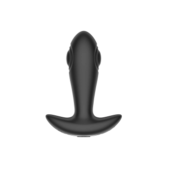 Tapping & Vibrating Anal Plug with Remote - Black