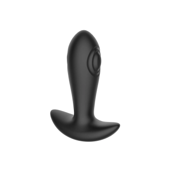 Tapping & Vibrating Anal Plug with Remote - Black
