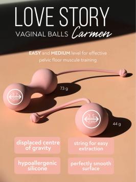 Vaginal Balls Set for Easy and Medium Level Love Story Carmen - Tea Rose
